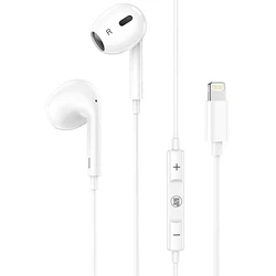 Handsfree Ακουστικά Lamtech Lightning With Microphone WHITE