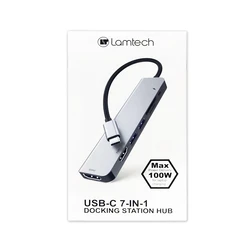 Docking Station Lamtech 7-In-1 Usb-C Dual Hdmi Pd100w