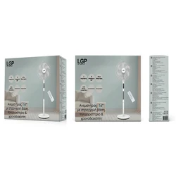 Ανεμιστήρας Ορθοστάτης Lgp 16' 40cm 55w With Remote Control And Timer White