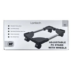 Βάση Γραφείου Υπολογιστή Lamtech Adjustable With Wheels Max 25Kg Black/Silver