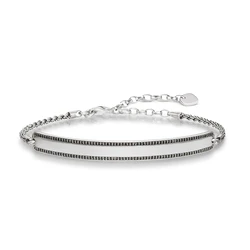 Βραχιόλι Unisex Thomas Sabo 000964311L18V (18cm) από Ασήμι Silver, Black