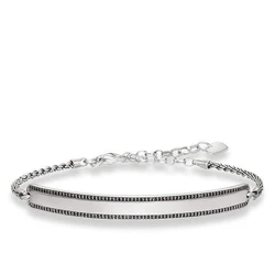 Βραχιόλι Unisex Thomas Sabo 000964311L21V (19cm) από Ασήμι Silver, Black