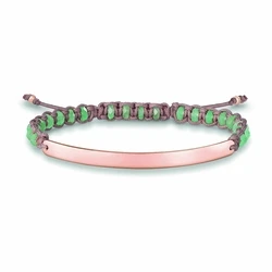 Γυναικείο Βραχιόλι Thomas Sabo Lba00548916L2 (21cm) από Ασήμι Green, Rose Gold