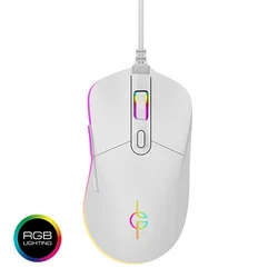Ποντίκι Gaming Ενσύρματο Lamtech RGB 6400DPI WHITE 'WHITE MOON'