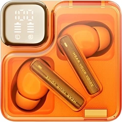 Bluetooth Handsfree QCY Melobuds Neo Orange - TWS BT with LED Display, Dual Connection, Anti-air calls 7h