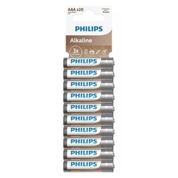 Αλκαλικές Μπαταρίες Philips LR03A20T/GRS υψηλής απόδοσης 20τεμ AAA
