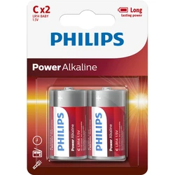Αλκαλικές Μπαταρίες Philips LR14P2B/GRS υψηλής απόδοσης 2τμχ C