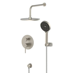 BRUNO Shower Head Set with Hand Shower Mixer Built in Silver
