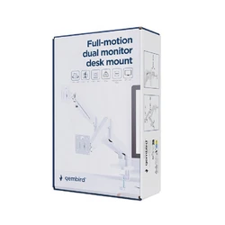 Βάση Monitor Gembird Desk Mounted Adjustable Double Arm 17'-32' White
