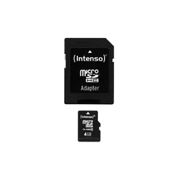 Κάρτα Μνήμης microSDHC 4GB Intenso Class10 +SD Adapter