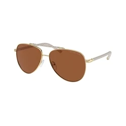 Γυναικεία Γυαλιά Ηλίου Michael Kors MK1146-101473 - Χρυσό Μεταλλικό Aviator με Καφέ Φακούς