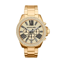 Γυναικείο Ρολόι Michael Kors Mk6095 (42mm) Μεταλλικό Μπρασελέ Χρυσό