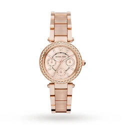 Γυναικείο Ρολόι Michael Kors Mk6110 (33mm) Μεταλλικό Μπρασελέ Ροζ Χρυσό