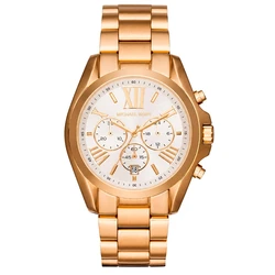 Michael Kors Bradshaw Γυναικείο Ρολόι 43mm Χρονογράφος Quartz Χρυσό Ατσάλι MK6266