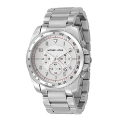 Ανδρικό Ρολόι Michael Kors Mk8131 (47mm) Μεταλλικό Μπρασελέ Ασημί