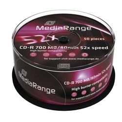 CD-R MediaRange 52x 700MB/80min Cake 50τμχ