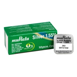 Μπαταρίες Ρολογιών Murata Silver Oxide SR721SW, 1.55V, No 362, 10τμχ