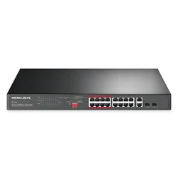 Network Switch Mercusys Rackmount Ms118Cp, 16X 10/100Mbps Poe+ & 2X Gigabit, Un/1.0
