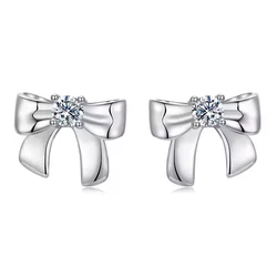 BAMOER σκουλαρίκια καρφωτά με μοϊσσανίτη ασήμι 925