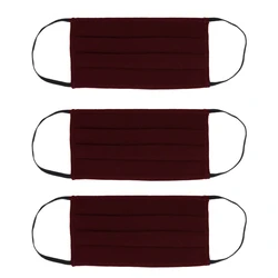 Μάσκα προστασίας βαμβακερή MSK-0008 επαναχρησιμοποιούμενη, μπορντό, 3τμχ