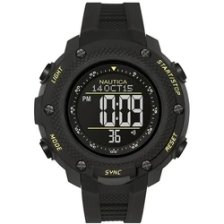 Ανδρικό Ρολόι Nautica Nai19523G Καουτσούκ Λουράκι Μαύρο