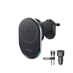 Anker Prime MagGo AirCool Βάση Κινητού Αυτοκινήτου με Ρυθμιζόμενα Άγκιστρα και Ασύρματη Φόρτιση Μαύρη B2933H11