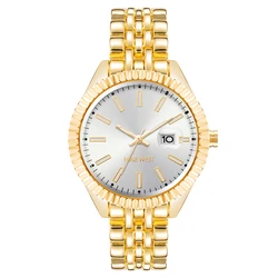 Γυναικείο Ρολόι Nine West Nw-2660Svgb (34mm) Μεταλλικό Μπρασελέ Χρυσό