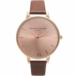 Γυναικείο Ρολόι Olivia Burton Ob13Bd10 (38mm) Δερμάτινο Λουράκι Καφέ
