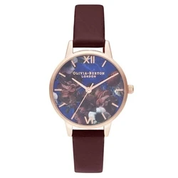 Γυναικείο Ρολόι Olivia Burton Ob16Sp10 (38mm) Δερμάτινο Λουράκι Κόκκινο