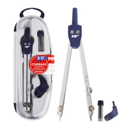 Διαβήτης MP Pa124A με Ανταλλακτικές Μύτες & Ροδέλα, Μεταλλικός, Μπλε