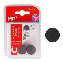 MP σετ μαγνήτες PA442-3, στρογγυλοί 20mm, ανθρακί, 10τμχ
