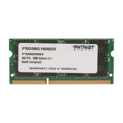 Μνήμη RAM Φορητού DDR3 8GB Patriot -11 SL 1600