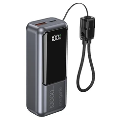 Energenie Compact Power Bank 10000mAh 20W με USB-A & USB-C (PD/QC) Γκρι
