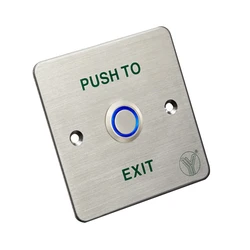 Μπουτόν Yli Electronic Χωνευτό PBK-814C με LED, 86 X 86mm, 3Α, Ασημί