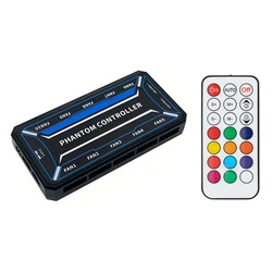 Fan Controller Powertech RGB Pcf01-5C Με Ασύρματο Χειριστήριο, 10 Connectors