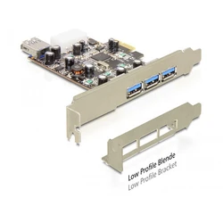 Controller PCIe Delock 3x USB3.0 ext + 1x USB3.0 int +LowProfi