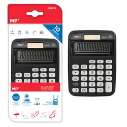 Αριθμομηχανή Pe026 Mp Ηλιακό & Μπαταρίες 10 Ψηφία Μαύρη