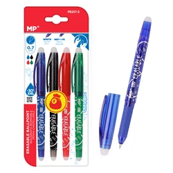 MP σετ στυλό διαρκείας PE217-2 erasable 0.7mm μπλε/μαύρο/πράσινο/κόκκινο 4τμχ