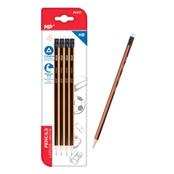 Ξύλινο Μολύβι Mp Με Γόμα Pe301 Τρίγωνο Hb 4τμχ