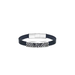 Ανδρικό Βραχιόλι Police Peagb2211701 (19cm) Δερμάτινο Black