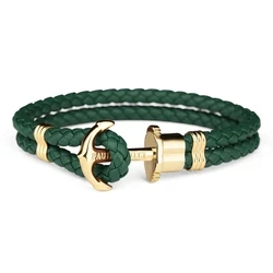 Βραχιόλι Unisex Paul Hewitt Phphlggs (15,5cm) Δερμάτινο Green With Gold