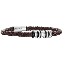 Ανδρικό Βραχιόλι Police Pj25488Blc02A (19cm) Δερμάτινο Brown