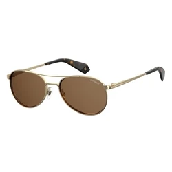 POLAROID Women's Sunglasses PLD6070SXJ5GS – Golden Metal Frame, Brown Polarized Lenses