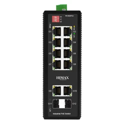 Network Switch Himax industrial PoE PS1802FG-I, 8x GE PoE/2x GE/2x GF SFP έως 1000Mbps