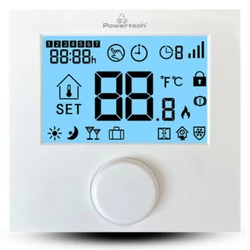 Powertech Ψηφιακός Θερμοστάτης Χώρου Pt-1047, Αερίου, Λευκός