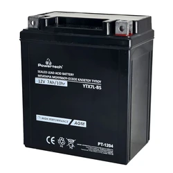 Μπαταρία Μολύβδου Powertech μοτοσυκλέτας PT-1204, 12V 7Ah, AGM, YTX7L-BS
