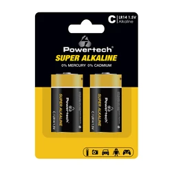 Αλκαλικές Μπαταρίες Powertech Super Alkaline PT-1216, Lr14, 1.5V, 2τμχ