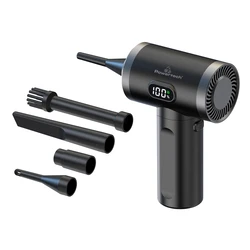 Ηλεκτρικό Air Duster Powertech PT-1316 με LED φακό, 50W, 3600mAh, Μαύρο