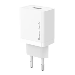 Φορτιστής Πρίζας Powertech Pt-1320, Usb, 12W, Λευκός