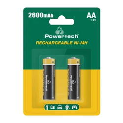 Επαναφορτιζόμενες Μπαταρίες Powertech Ni-Mh Pt-1404, Aa, 2600mAh, 1.2V, 2Τμχ